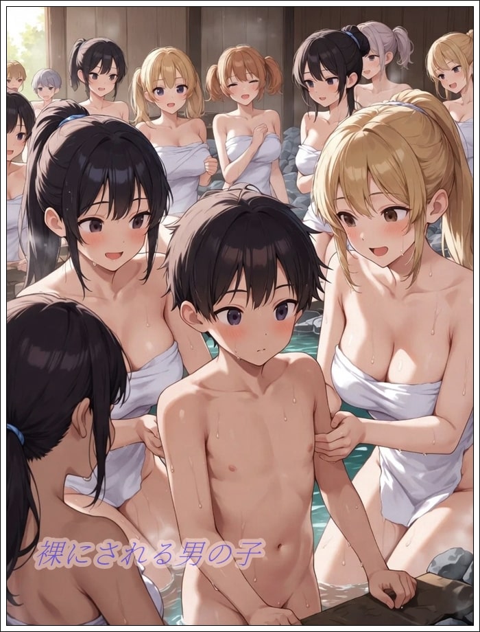 女性たちに囲まれてオチンチンを検査されるcfnmの画像